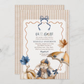 Elegant Watercolor A  little pumpkin oh boy  Baby  招待状 (正面/裏面)