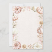 Elegant  Watercolor a sweet little pumpkin Baby Sh 招待状 (裏面)