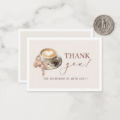 Elegant Watercolor Baby brewing coffFlat Note Card ノートカード (正面/裏面インサイチュ)