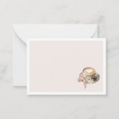 Elegant Watercolor Baby brewing coffFlat Note Card ノートカード (裏面)