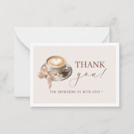 Elegant Watercolor Baby brewing coffFlat Note Card ノートカード