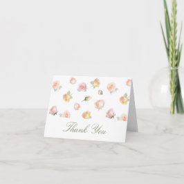 Elegant Watercolor Baby In Bloom Baby Shower サンキューカード
