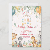 Elegant Watercolor Baby Shower Invitation wit 招待状 (正面)