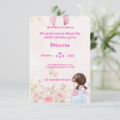  Elegant Watercolor Ballerina Birthday Invitation  招待状 (スタンド正面)