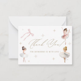 Elegant Watercolor Ballerina birthday Party tutu ノートカード