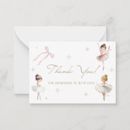 Elegant Watercolor Ballerina birthday Party tutu ノートカード