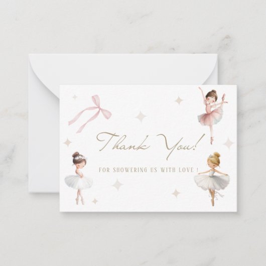 Elegant Watercolor Ballerina birthday Party tutu ノートカード (正面)