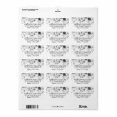Elegant Watercolor Black White Floral Address ラベル (フルシート)