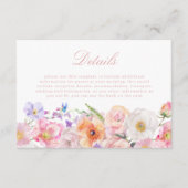 Elegant Watercolor Bloom Wedding Wedding Details エンクロージャーカード (正面)