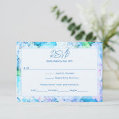 Elegant Watercolor Blue Hydrangea 出欠カード (スタンド正面)