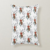 Elegant Watercolor Botanical Christmas Holiday アクセントクッション (正面(垂直))