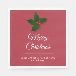 Elegant Watercolor Botanical Design Christmas スタンダードランチョンナプキン