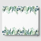 Elegant Watercolor Botanical Greenery Wedding ゲストブック (裏面)