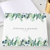 Elegant Watercolor Botanical Greenery Wedding ゲストブック