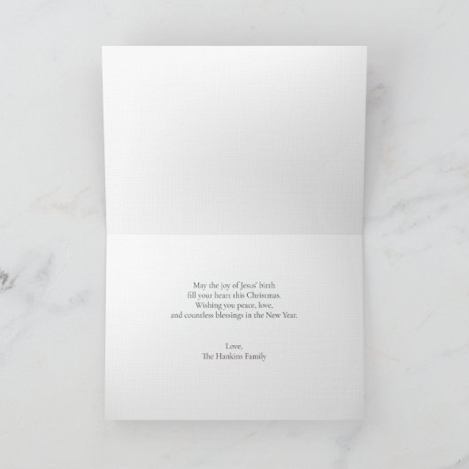 Elegant Watercolor Botanicals Folded Christmas カード (内部)