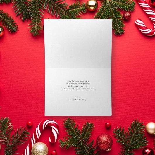 Elegant Watercolor Botanicals Folded Christmas カード