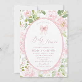 Elegant Watercolor  bow grandmillenial vintage Bab 招待状