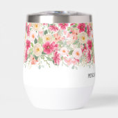 Elegant Watercolor Bright Pink Floral Wedding (正面)