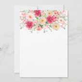 Elegant Watercolor Bright Pink Floral Wedding 招待状 (裏面)
