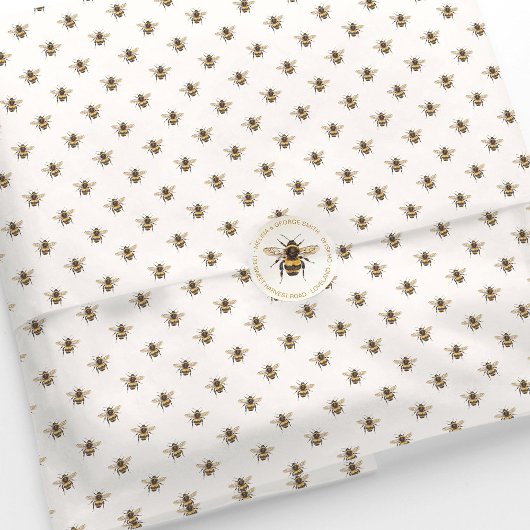 Elegant Watercolor Bumblebee Pattern 薄葉紙