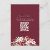 Elegant Watercolor Burgundy Blush Wedding Details  エンクロージャーカード (裏面)