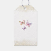 Elegant Watercolor butterfly rainbow girl 1st birt ギフトタグ (裏面)