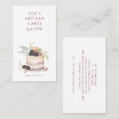 Elegant Watercolor Cake Bakery Pastry Chef 名刺 (正面/裏面)