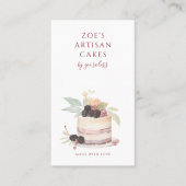 Elegant Watercolor Cake Bakery Pastry Chef 名刺 (正面)