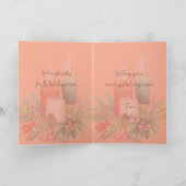 Elegant Watercolor Candlelight Christmas Card カード (内部)