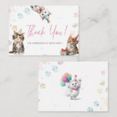 Elegant Watercolor Cat Kitten birthday ノートカード (正面/裏面)