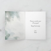 Elegant Watercolor Champagne Happy Anniversary カード (内部)