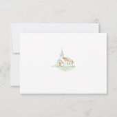 Elegant Watercolor Chapel Wedding  出欠カード (裏面)