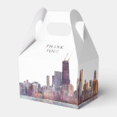 Elegant Watercolor Chicago Wedding フェイバーボックス (裏面サイド)