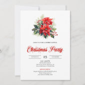 Elegant Watercolor Christmas Bouquet Holiday 招待状 (正面)