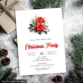 Elegant Watercolor Christmas Bouquet Holiday 招待状