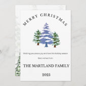 Elegant Watercolor Christmas Card シーズンカード (正面/裏面)