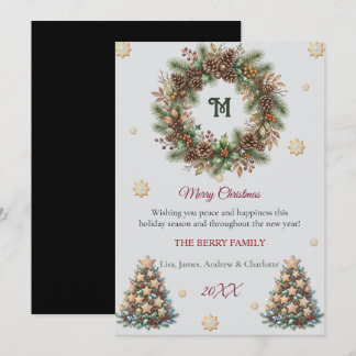 Elegant Watercolor Christmas Family Card シーズンカード