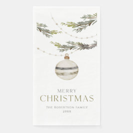 Elegant Watercolor Christmas Guest Towel