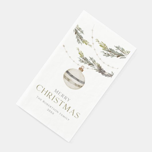 Elegant Watercolor Christmas Guest Towel (コーナー)