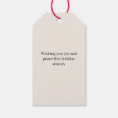 Elegant Watercolor Christmas Ornament Family Photo ギフトタグ (裏面)