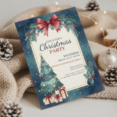 Elegant Watercolor Christmas Party Invitation 招待状