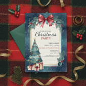Elegant Watercolor Christmas Party Invitation 招待状