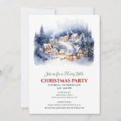 Elegant watercolor Christmas scene holiday party  招待状 (正面)
