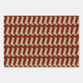 Elegant Watercolor Christmas Stocking ラッピングペーパーシート (正面3)