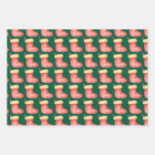 Elegant Watercolor Christmas Stocking ラッピングペーパーシート (正面2)