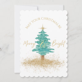 Elegant Watercolor Christmas Tree  シーズンカード
