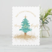 Elegant Watercolor Christmas Tree シーズンカード (スタンド正面)