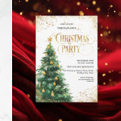 Elegant Watercolor Christmas Tree 招待状