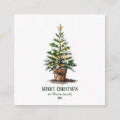 Elegant Watercolor Christmas Tree Non-Photo エンクロージャーカード (正面)