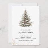 Elegant Watercolor Christmas Tree Party 招待状 (正面)
